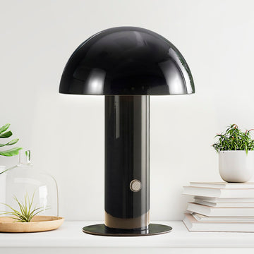 Boletus 10.75" Contemporary Bohemian Rechargeable/Cordless Iron Integrated LED Mushroom Table Lamp - JONATHAN Y